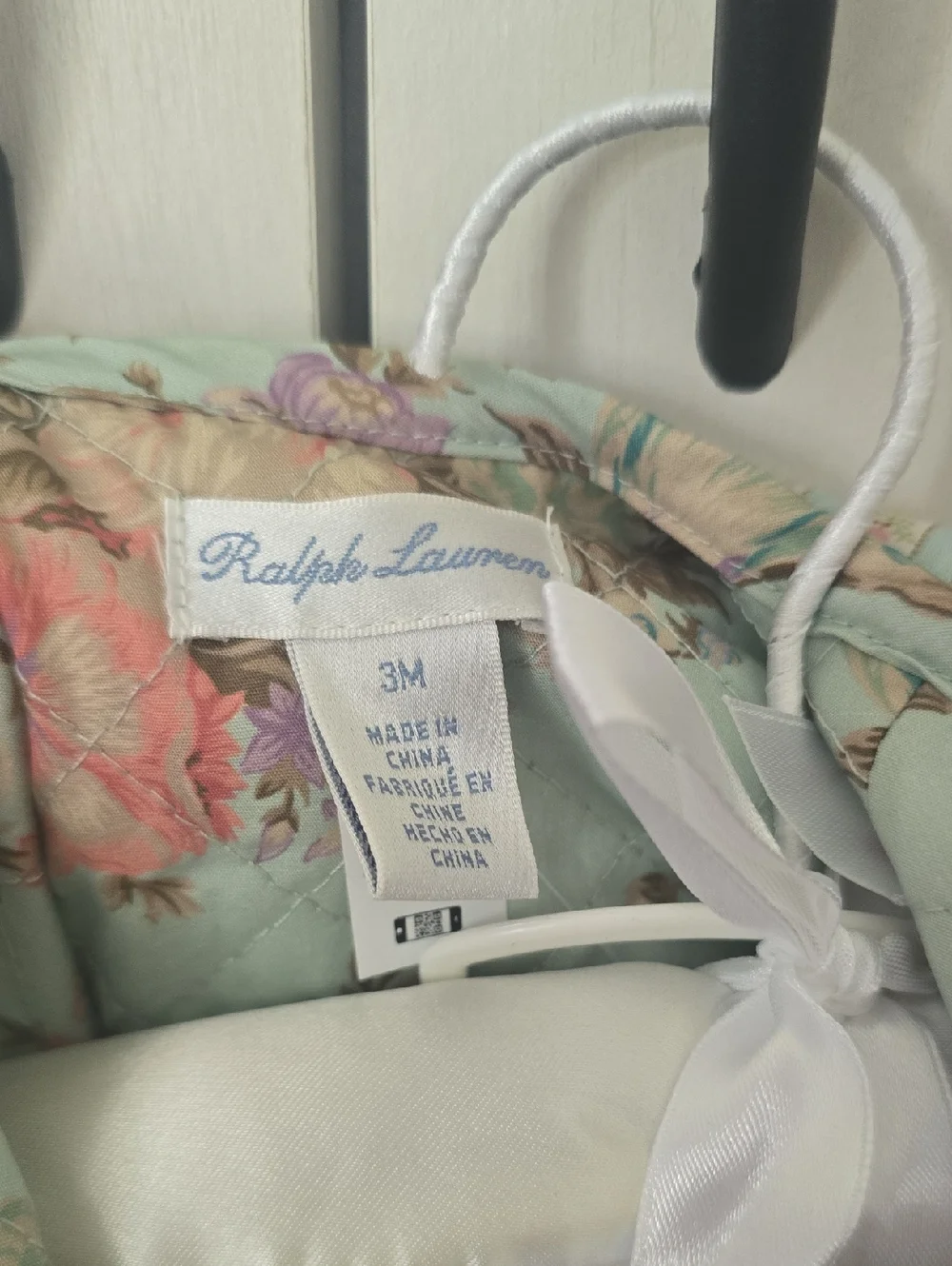 Ralph Lauren Baby Girls Quilted Floral Print Reversible Two Piece Set Jacket
